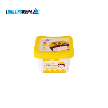 200 ml IML Einweg -Lebensmittelqualität PP Plastik Eiscreme Tasse mit Deckel Joghurt Pudding Gelee Mousse Verpackungsschachtel